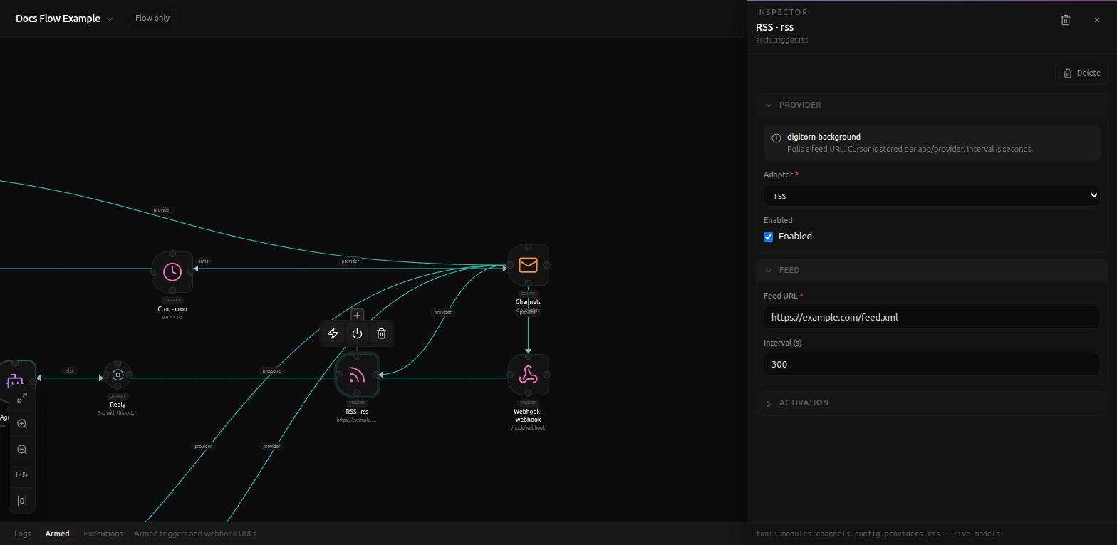 The Feed section: Feed URL and Interval fields